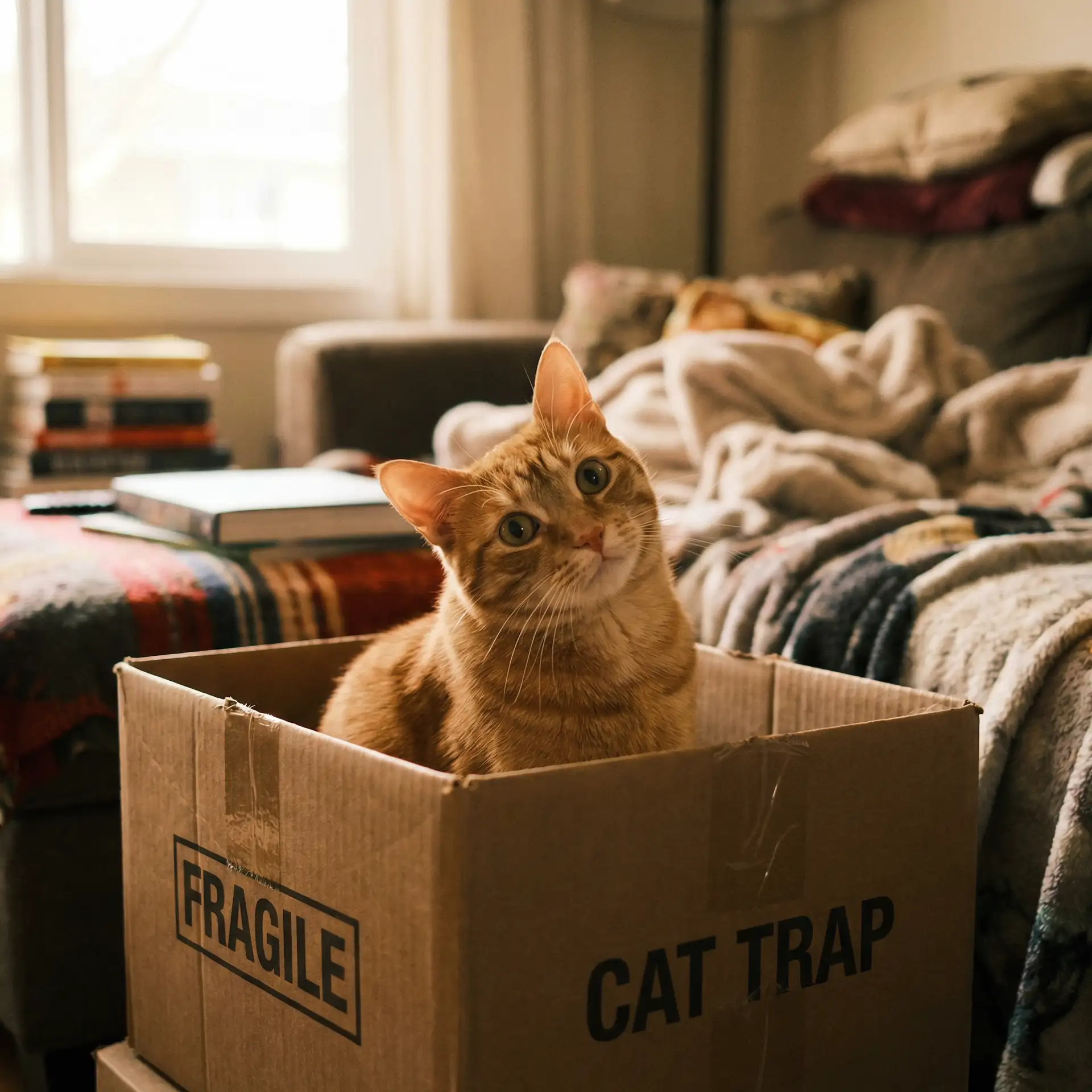 橘猫躲在纸箱里 - sp视频